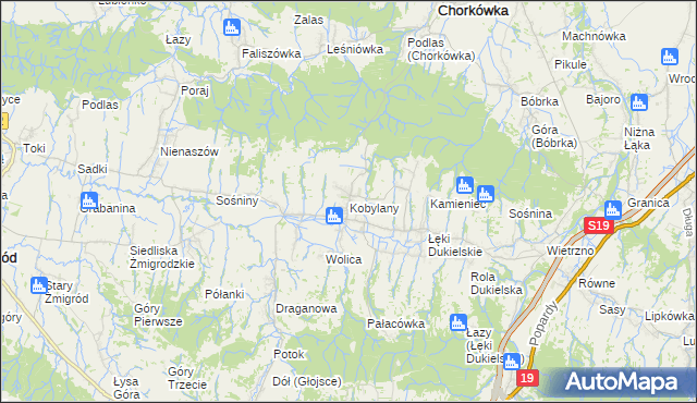 mapa Kobylany gmina Chorkówka, Kobylany gmina Chorkówka na mapie Targeo