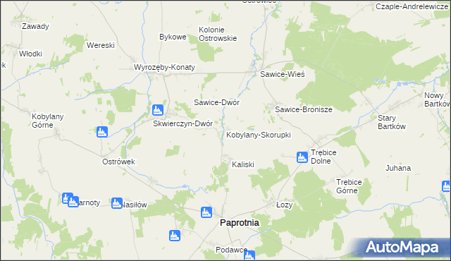 mapa Kobylany-Skorupki, Kobylany-Skorupki na mapie Targeo