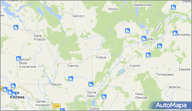 mapa Kobyle gmina Stara Kiszewa, Kobyle gmina Stara Kiszewa na mapie Targeo