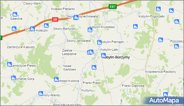 mapa Kobylin-Kuleszki, Kobylin-Kuleszki na mapie Targeo