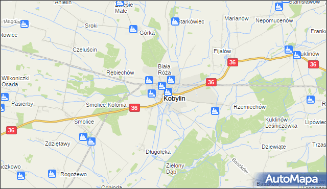 mapa Kobylin powiat krotoszyński, Kobylin powiat krotoszyński na mapie Targeo