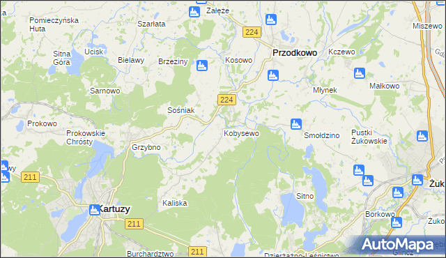 mapa Kobysewo, Kobysewo na mapie Targeo