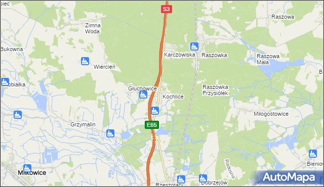 mapa Kochlice, Kochlice na mapie Targeo