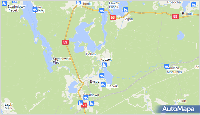 mapa Koczek, Koczek na mapie Targeo