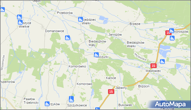 mapa Koczurki, Koczurki na mapie Targeo