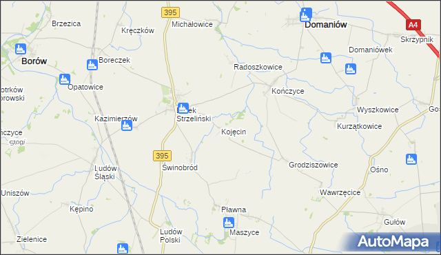 mapa Kojęcin, Kojęcin na mapie Targeo