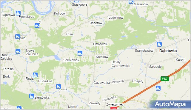 mapa Kołaków, Kołaków na mapie Targeo