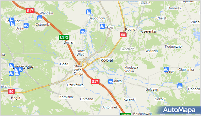 mapa Kołbiel, Kołbiel na mapie Targeo