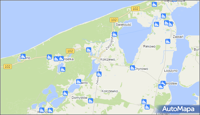 mapa Kołczewo, Kołczewo na mapie Targeo