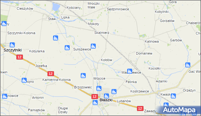 mapa Kołdów, Kołdów na mapie Targeo