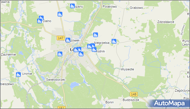 mapa Kołdrąb gmina Łobez, Kołdrąb gmina Łobez na mapie Targeo