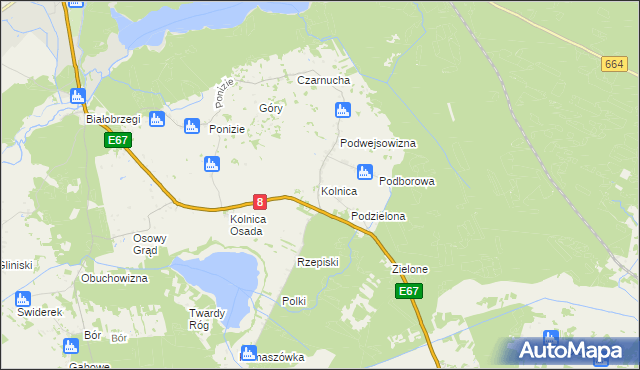 mapa Kolnica gmina Augustów, Kolnica gmina Augustów na mapie Targeo