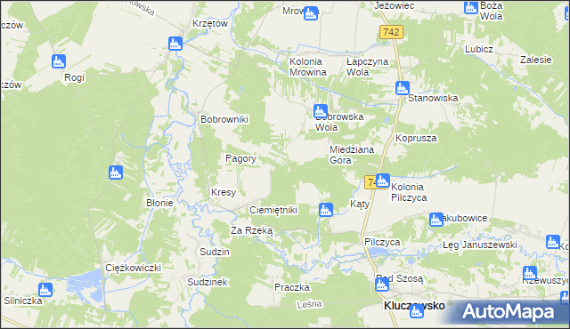 mapa Kolonia Bobrowska Wola, Kolonia Bobrowska Wola na mapie Targeo