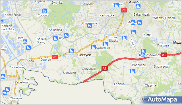 mapa Kolonia Fryderyka, Kolonia Fryderyka na mapie Targeo