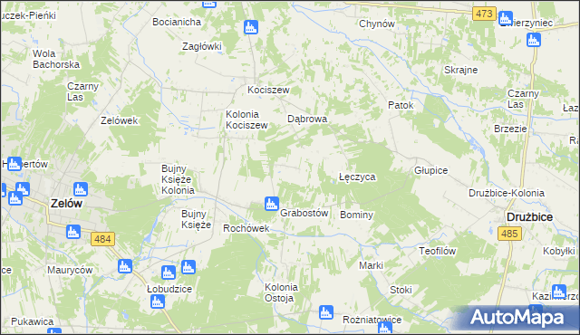 mapa Kolonia Grabostów, Kolonia Grabostów na mapie Targeo