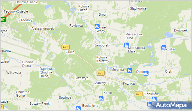 mapa Kolonia Karczmy, Kolonia Karczmy na mapie Targeo