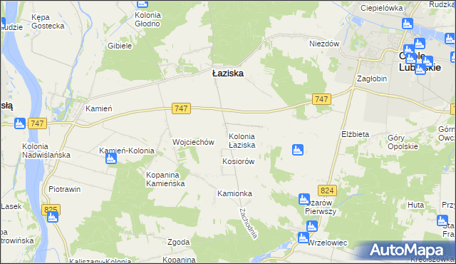 mapa Kolonia Łaziska gmina Łaziska, Kolonia Łaziska gmina Łaziska na mapie Targeo