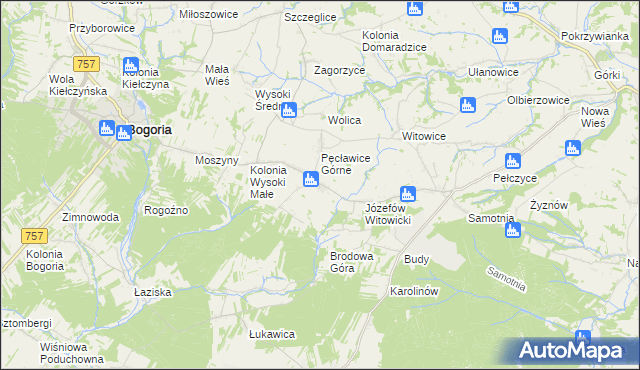 mapa Kolonia Pęcławska, Kolonia Pęcławska na mapie Targeo