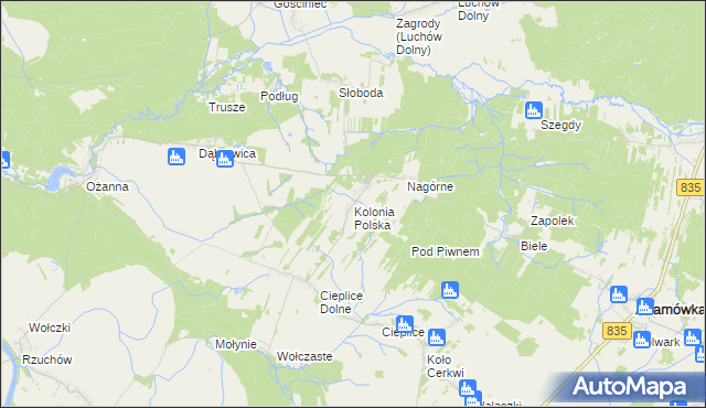 mapa Kolonia Polska, Kolonia Polska na mapie Targeo