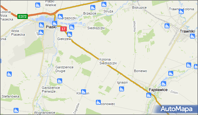 mapa Kolonia Siedliszczki, Kolonia Siedliszczki na mapie Targeo