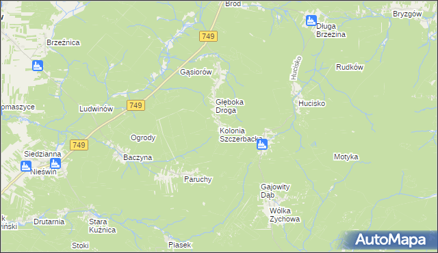 mapa Kolonia Szczerbacka, Kolonia Szczerbacka na mapie Targeo