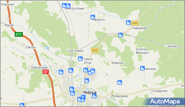 mapa Kolonia Waszulki, Kolonia Waszulki na mapie Targeo