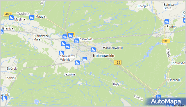 mapa Kolonowskie, Kolonowskie na mapie Targeo