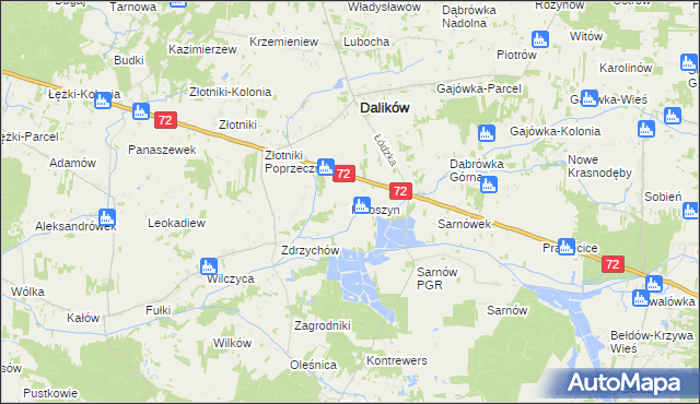 mapa Kołoszyn, Kołoszyn na mapie Targeo