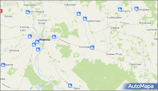 mapa Komosewo, Komosewo na mapie Targeo