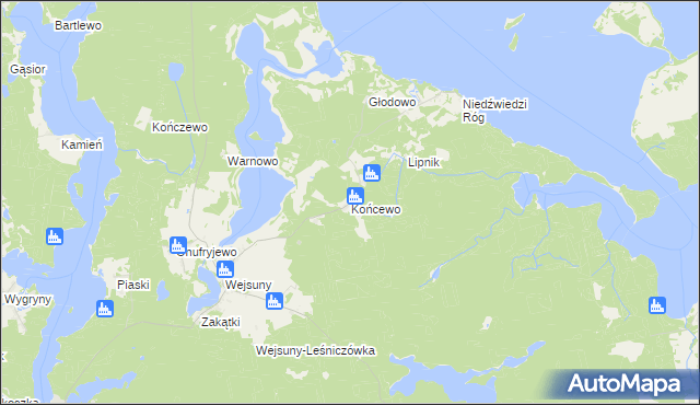 mapa Końcewo, Końcewo na mapie Targeo