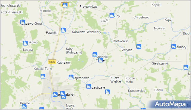 mapa Konopki Tłuste, Konopki Tłuste na mapie Targeo