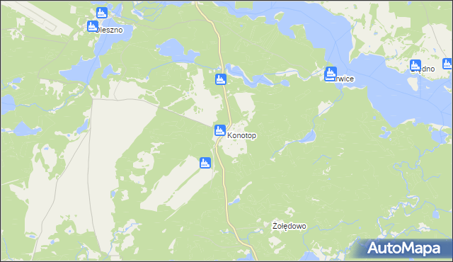 mapa Konotop gmina Drawsko Pomorskie, Konotop gmina Drawsko Pomorskie na mapie Targeo