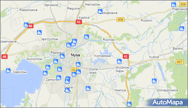 mapa Konradowa, Konradowa na mapie Targeo