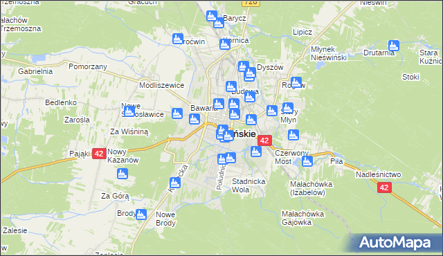 mapa Końskie, Końskie na mapie Targeo