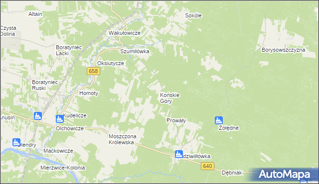 mapa Końskie Góry, Końskie Góry na mapie Targeo