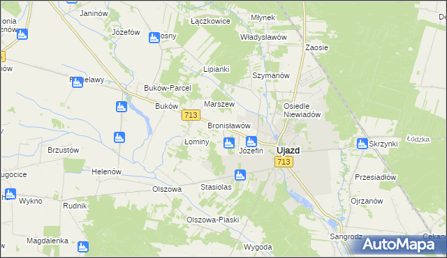 mapa Konstancin gmina Ujazd, Konstancin gmina Ujazd na mapie Targeo