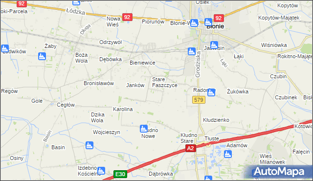 mapa Konstantów gmina Błonie, Konstantów gmina Błonie na mapie Targeo