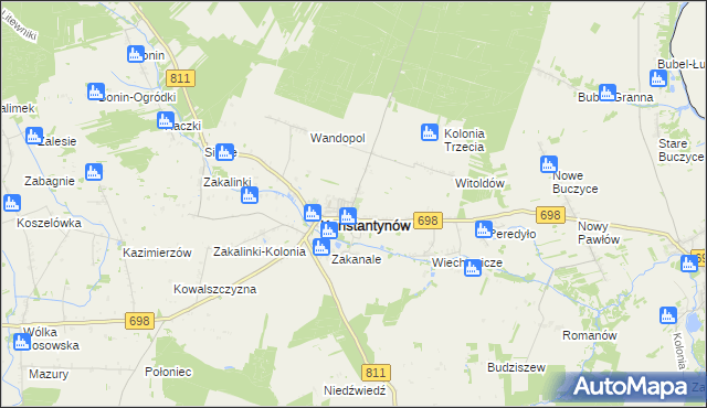 mapa Konstantynów-Kolonia, Konstantynów-Kolonia na mapie Targeo