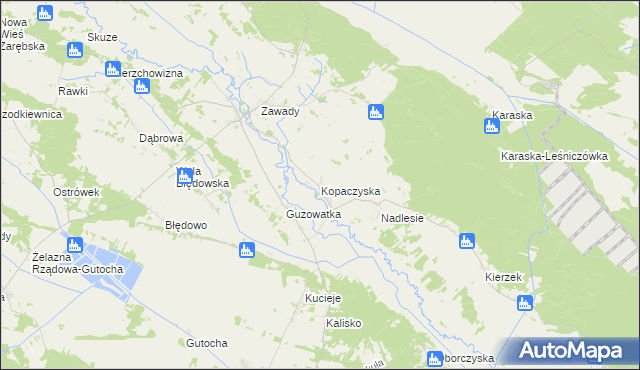 mapa Kopaczyska gmina Baranowo, Kopaczyska gmina Baranowo na mapie Targeo