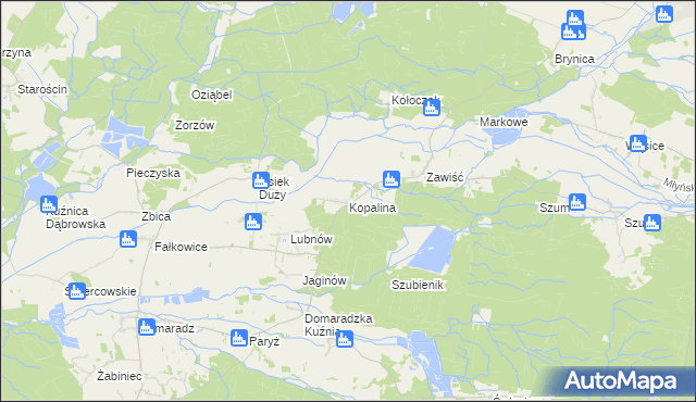 mapa Kopalina gmina Pokój, Kopalina gmina Pokój na mapie Targeo