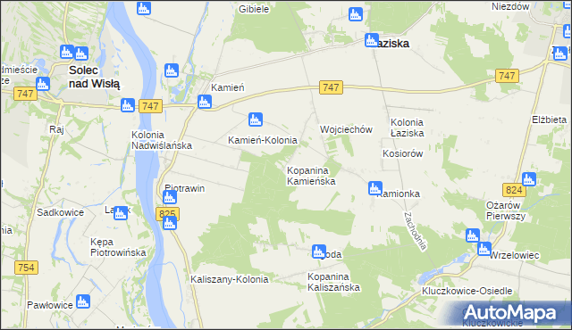 mapa Kopanina Kamieńska, Kopanina Kamieńska na mapie Targeo