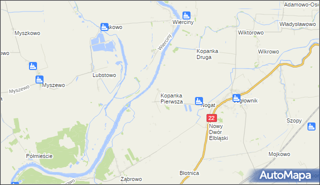 mapa Kopanka Pierwsza, Kopanka Pierwsza na mapie Targeo