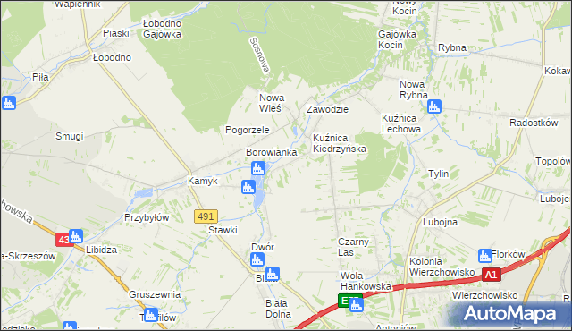 mapa Kopiec gmina Kłobuck, Kopiec gmina Kłobuck na mapie Targeo