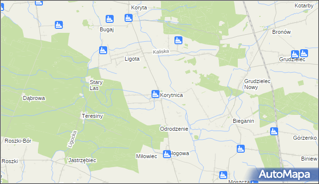 mapa Korytnica gmina Raszków, Korytnica gmina Raszków na mapie Targeo