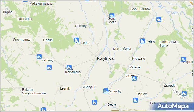 mapa Korytnica powiat węgrowski, Korytnica powiat węgrowski na mapie Targeo