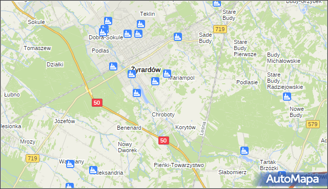 mapa Korytów A, Korytów A na mapie Targeo