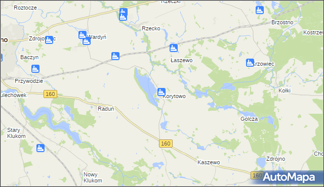 mapa Korytowo gmina Choszczno, Korytowo gmina Choszczno na mapie Targeo