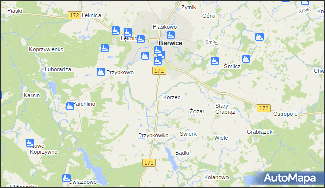 mapa Korzec, Korzec na mapie Targeo