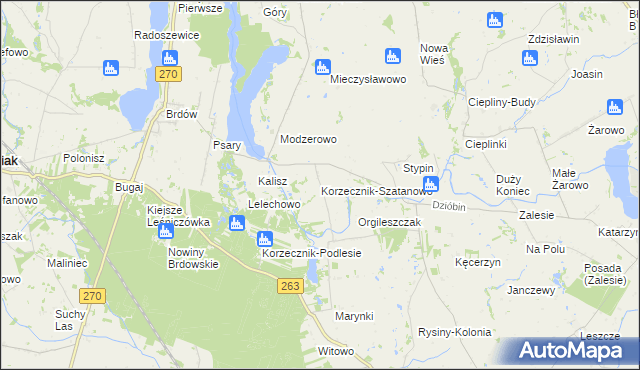 mapa Korzecznik-Szatanowo, Korzecznik-Szatanowo na mapie Targeo