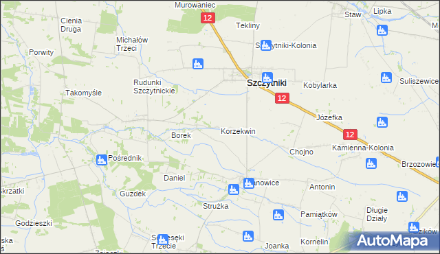 mapa Korzekwin, Korzekwin na mapie Targeo
